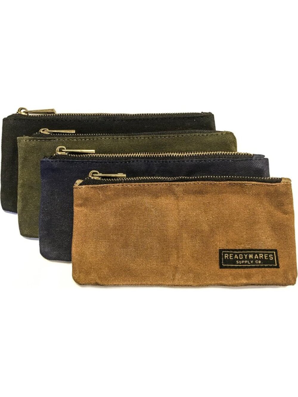 Versatile Waxed Canvas Pencil Pouch Set - 4 Small Bags for Stylish Organization